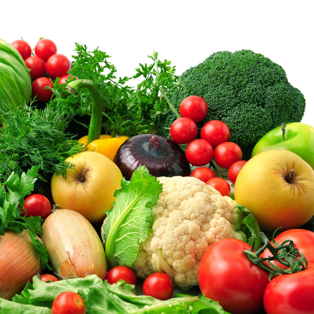 raw food på et billede med grøntsager